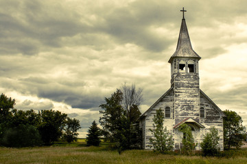 Fototapeta na wymiar rustic wooden old church