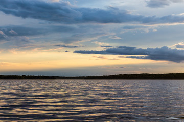 Pewaukee Lake Wisconsin Sunset After Summer Storm