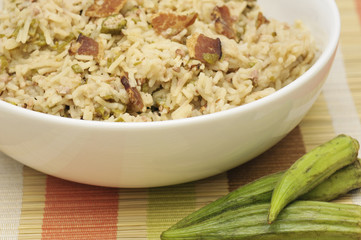 Okra Rice Casserole, Horizontal