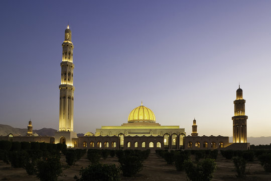 Middle East, Oman, Muscat, Al-Ghubrah or Sultan Qaboos Grand Mosque