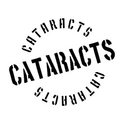Cataracts rubber stamp. Grunge design with dust scratches. Effects can be easily removed for a clean, crisp look. Color is easily changed.