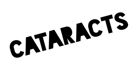 Cataracts rubber stamp. Grunge design with dust scratches. Effects can be easily removed for a clean, crisp look. Color is easily changed.