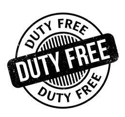 Duty Free rubber stamp. Grunge design with dust scratches. Effects can be easily removed for a clean, crisp look. Color is easily changed.