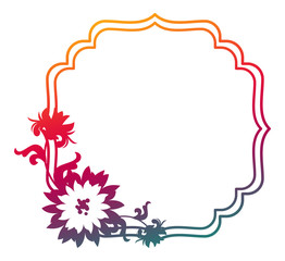 Beautiful gradient frame. Color silhouette frame for advertisements, wedding and other invitations or greeting cards. Raster clip art.