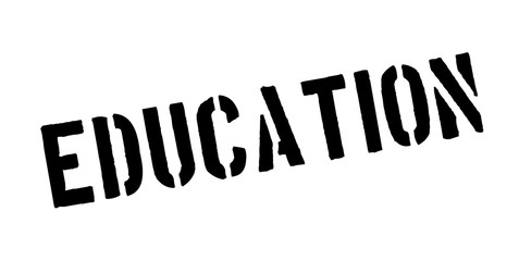 Education rubber stamp. Grunge design with dust scratches. Effects can be easily removed for a clean, crisp look. Color is easily changed.