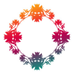 Beautiful gradient frame. Color silhouette frame for advertisements, wedding and other invitations or greeting cards. Raster clip art.