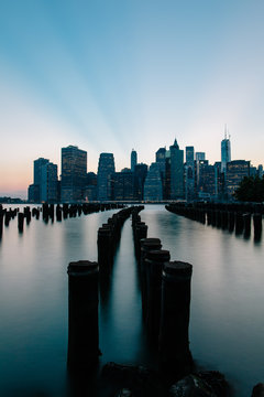 view of Manhattan at dusk