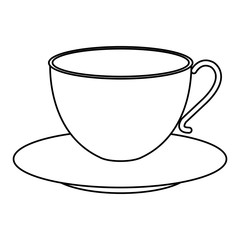 coffee cup with dish vector illustration design