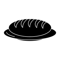 dish with bread icon vector illustration design