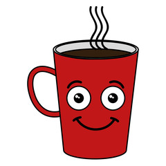 coffee mug kawaii character vector illustration design