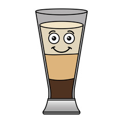 coffee shake fresh kawaii character vector illustration design