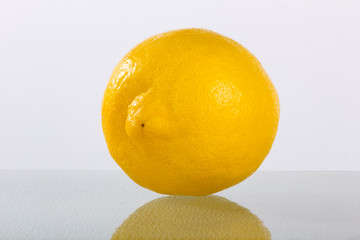 Lemon on Plain Background