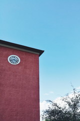 Clock tower building on blue clear sky 