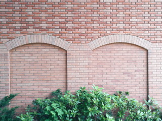 Brick wall with arches 