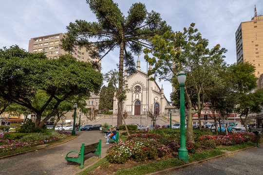 Dante Alighieri Square and Santa Teresa D'Avila Cathedral - Caxias do Sul, Rio Grande do Sul, Brazil