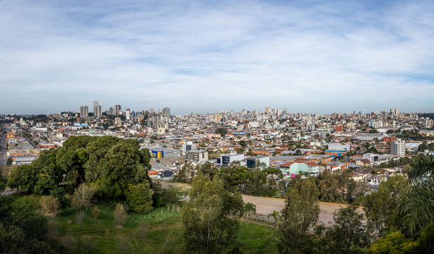 Panoramic Aerial view of Caxias do Sul City - Caxias do Sul, Rio Grande do Sul, Brazil