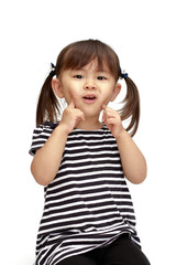 幼児の笑顔(2歳児) (白バック)