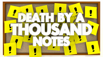 Death By a Thousand Sticky Notes Overwhelmed 3d Illustration