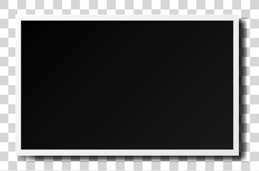 Realistic old photo frame isolated on transparent background.