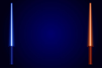 Light swords on dark blue background. - 165131584