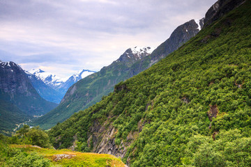 Mountains summer landscape in Norway.