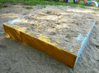 Sandbox in the open air on the playground
