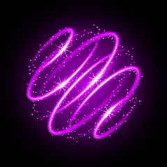 Abstract neon light effect on black background. Vector Illustration