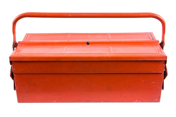 Tool box isolated on white background.Metal toolbox isolated