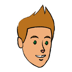 young man people face character avatar