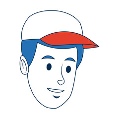 worker portrait of delivery man with cap