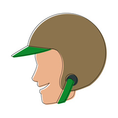 worker portrait of delivery man with helmet