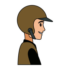 worker portrait of delivery man with helmet
