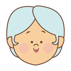 woman elderly face head female cartoon