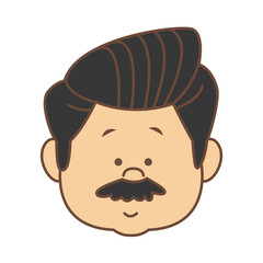 man character head face smiling cartoon