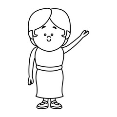 woman adult character standing people on white background