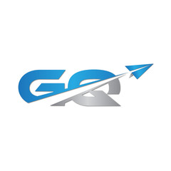 Fototapeta na wymiar initial letter GQ logo origami paper plane