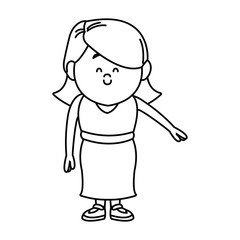 woman adult character standing people on white background