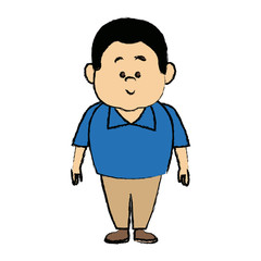 man cartoon standing casual clothes character