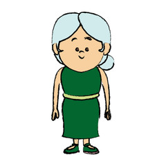 cartoon woman skirt and shirt clothes standing