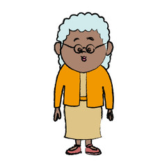 cartoon woman skirt and shirt clothes standing