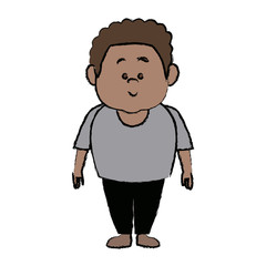 man cartoon standing casual clothes character