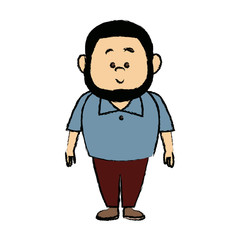 man cartoon standing casual clothes character