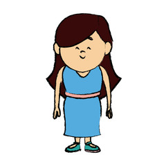 Obraz premium cartoon woman skirt and shirt clothes standing