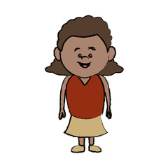 cute little girl smiling character kid