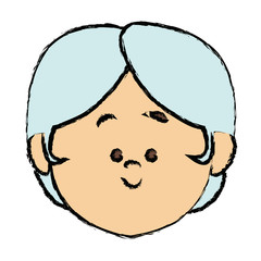 Fototapeta premium cute cartoon senior avatar female old people face