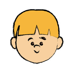 face cute little boy kid avatar person