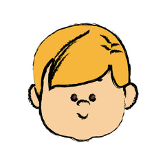 face cute little boy kid avatar person