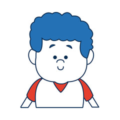 caricature faceless front view half body boy with hairstyle