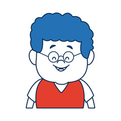 caricature faceless front view half body boy with hairstyle