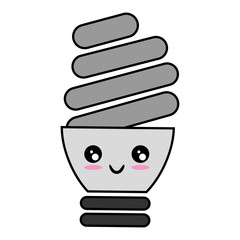 kawaii light bulb icon over white background vector illustration